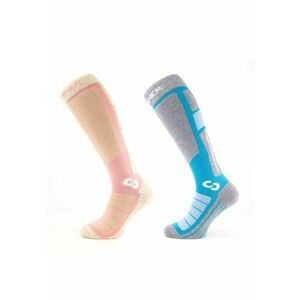 Sosete ski si snowboard Ski Socks Pro II Ladies - Pachet Dublu - Roz/Albastru imagine