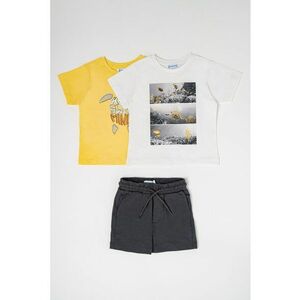 Set de tricou cu decolteu la baza gatului si pantaloni scurti - 3 piese imagine