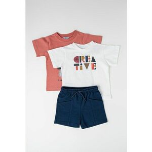 Set de tricou cu imprimeu si pantaloni scurti imagine