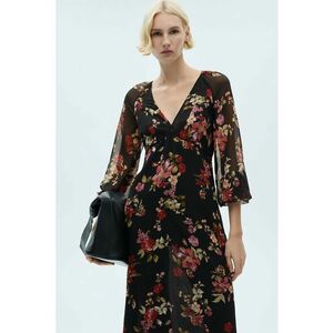 Rochie din sifon cu imprimeu floral imagine