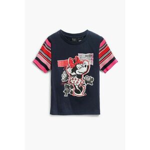 Tricou cu maneci contrastante si Minnie Mouse imagine