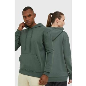 Arkk Copenhagen hanorac de bumbac unisex, culoarea verde, cu glugă, neted imagine