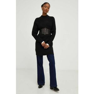 Answear Lab pulover de lana culoarea negru, cu turtleneck imagine