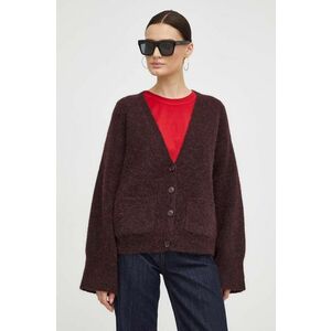 Gestuz cardigan din lana culoarea bordo, light imagine