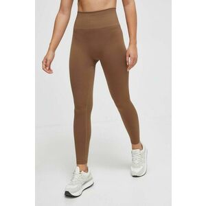 Casall jambiere de yoga Seamless Graphical Rib culoarea maro, neted imagine