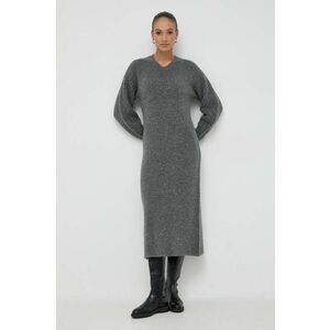 Beatrice B rochie din amestec de lana culoarea gri, maxi, oversize imagine