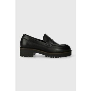 Barbour mocasini de piele Norma femei, culoarea negru, cu platforma, LFO0672BK51 imagine