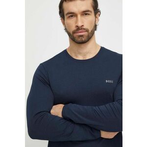 BOSS longsleeve lounge culoarea bleumarin, uni 50515390 imagine