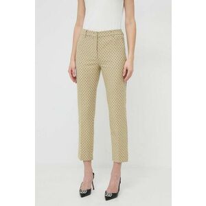 Weekend Max Mara pantaloni femei, culoarea galben, fason tigareta, high waist 2415130000000 imagine