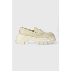 Tommy Jeans mocasini TJW CHUNKY LOAFER femei, culoarea bej, cu platforma, EN0EN02504 imagine