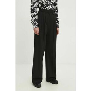 Answear Lab pantaloni femei, culoarea negru, drept, high waist imagine