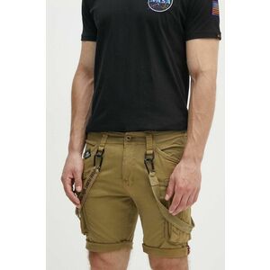 Alpha Industries pantaloni scurți bărbați, culoarea verde imagine