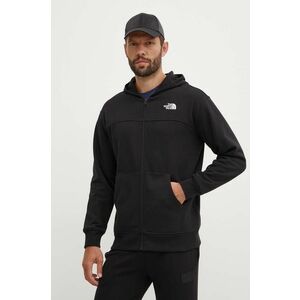 The North Face bluză M Essential Fz Hoodie bărbați, culoarea negru, cu glugă, cu imprimeu, NF0A87FBJK31 imagine