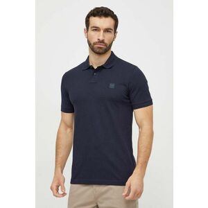 BOSS Orange tricou polo barbati, culoarea albastru marin, neted, 50507803 imagine