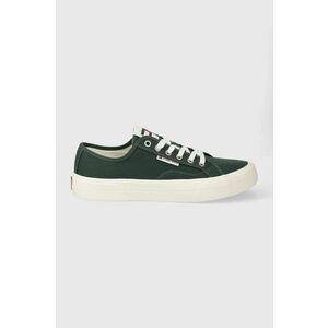 Tommy Jeans tenisi TJM LACE UP CANVAS COLOR barbati, culoarea verde, EM0EM01365 imagine