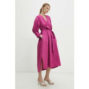 Answear Lab rochie culoarea roz, midi, evazati imagine