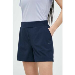 Helly Hansen pantaloni scurți outdoor Thalia 2.0 culoarea albastru marin, neted, high waist, 34328 imagine