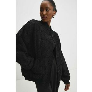 Answear Lab geaca bomber femei, culoarea negru, de tranzitie, oversize imagine