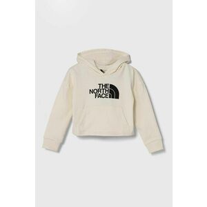 The North Face hanorac de bumbac pentru copii DREW PEAK LIGHT HOODIE culoarea bej, cu glugă, cu imprimeu imagine