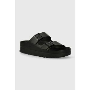 Birkenstock slapi de piele BIRKENSTOCK X PAPILLIO Arizona Platform Exq femei, culoarea negru, cu platforma, 1026918 imagine