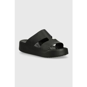 Crocs papuci Gataway Platform H - Strap femei, culoarea negru, cu platforma, 209409 imagine