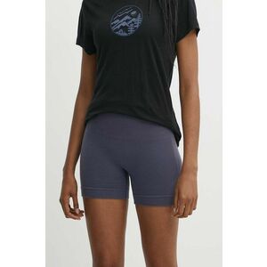 Icebreaker pantaloni scurti sport 260 ZoneKnit Merino Blend Seamless femei, culoarea gri, neted, high waist, IB0A56XO8841 imagine