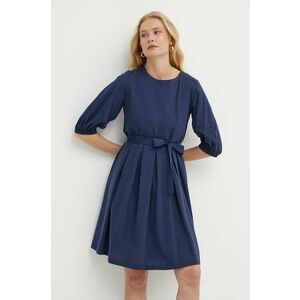 Weekend Max Mara rochie din bumbac culoarea bleumarin, mini, evazați, 2415621072600 2415620000000 imagine