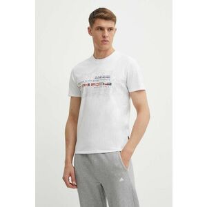 Napapijri tricou din bumbac S-Turin 1 barbati, culoarea alb, cu imprimeu, NP0A4HQG0021 imagine