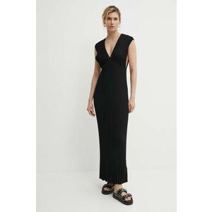 Gestuz rochie culoarea negru, maxi, mulata, 10909076 imagine