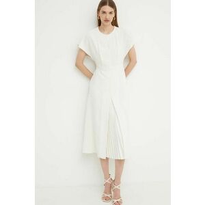 BOSS rochie culoarea bej, midi, evazati, 50518861 imagine