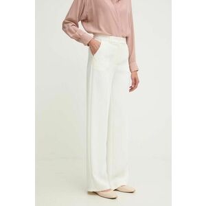 Answear Lab pantaloni femei, culoarea alb, drept, high waist imagine