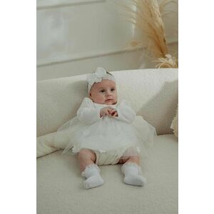 Jamiks rochie bebe GIZA culoarea alb, mini, evazati, JZH102 imagine