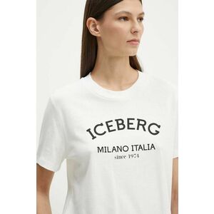 Iceberg tricou din bumbac femei, culoarea alb, F021 6325 imagine