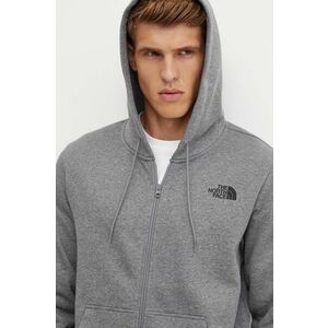 The North Face bluza Simple Dome Full Zip Hoodie barbati, culoarea gri, cu glugă, melanj, NF0A89FDDYY1 imagine