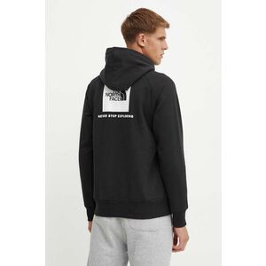 The North Face bluza Raglan Redbox Hoodie barbati, culoarea negru, cu glugă, cu imprimeu, NF0A89F9KY41 imagine