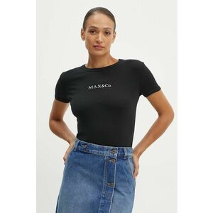 MAX&Co. tricou din bumbac femei, culoarea negru, 2428976014200 imagine