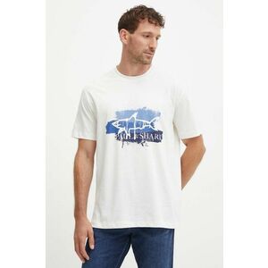 Paul&Shark tricou din bumbac barbati, culoarea bej, cu imprimeu, 14311631 imagine