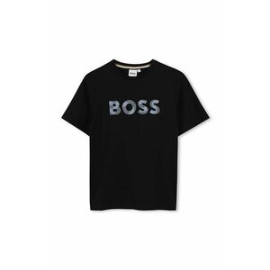 BOSS tricou de bumbac pentru copii culoarea negru, cu imprimeu, J51210 imagine