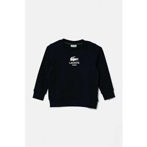 Lacoste hanorac de bumbac pentru copii culoarea albastru marin, cu imprimeu, SJ3005 imagine