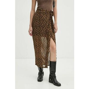 Never Fully Dressed fusta Leopard Sheer Jaspre culoarea bej, maxi, drept, NL28362 imagine