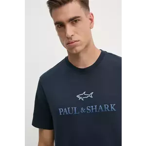 Paul&Shark tricou din bumbac barbati, culoarea albastru marin, cu imprimeu, 14311604 imagine