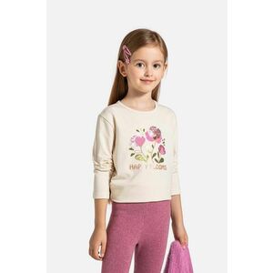 Coccodrillo longsleeve din bumbac pentru copii culoarea bej, MYSTIC NATURE GIRL KIDS imagine