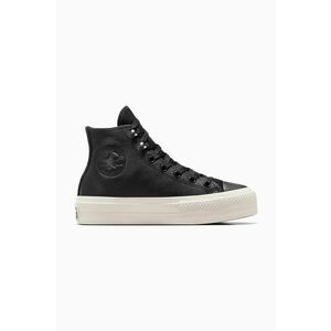 Converse tenisi de piele Chuck Taylor All Star Lift culoarea negru, A08312C imagine