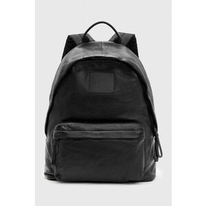 AllSaints ghiozdan de piele CARABINER BACKPACK barbati, culoarea negru, mare, neted, M164XB imagine