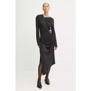 Stine Goya rochie culoarea negru, midi, mulata, D027-2254 imagine