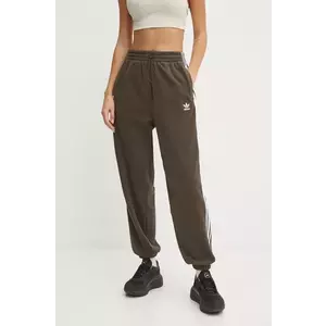 adidas Originals pantaloni de trening Polar Fleece Track Pant culoarea verde, cu imprimeu, IY7835 imagine