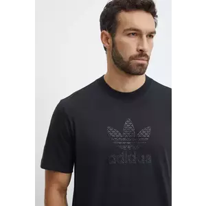 adidas Originals tricou din bumbac barbati, culoarea negru, cu imprimeu, IZ2527 imagine