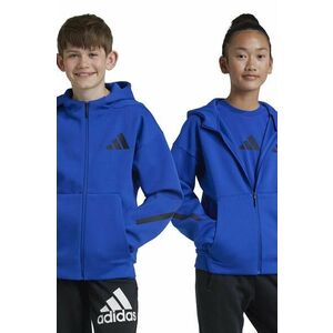 adidas bluza copii J Z.N.E.FZ culoarea albastru marin, cu glugă, cu imprimeu, JF8958 imagine