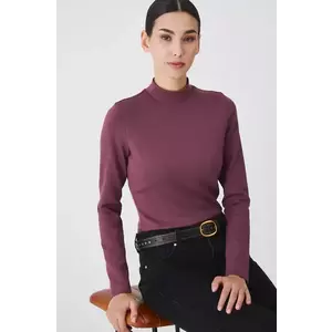 Medicine longsleeve femei, culoarea violet, cu turtleneck imagine