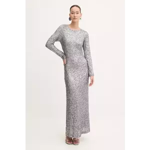 Never Fully Dressed rochie Soho culoarea argintiu, maxi, mulata, NFDDR1428 imagine